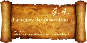 Gyorgyevits Armandina névjegykártya